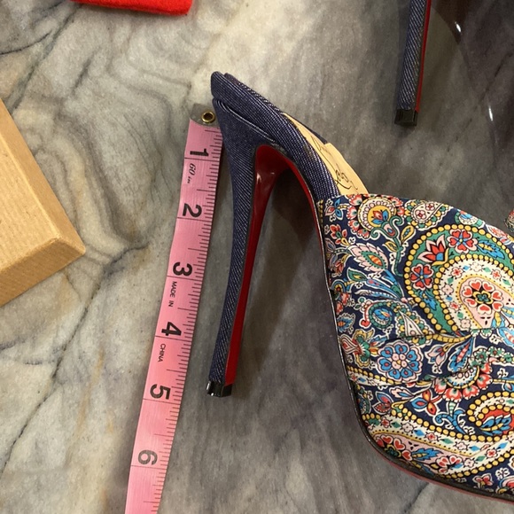 Christian Louboutin Moniquissima Paisley Red Sole Slide Sandal | Used Once - Picture 9 of 16